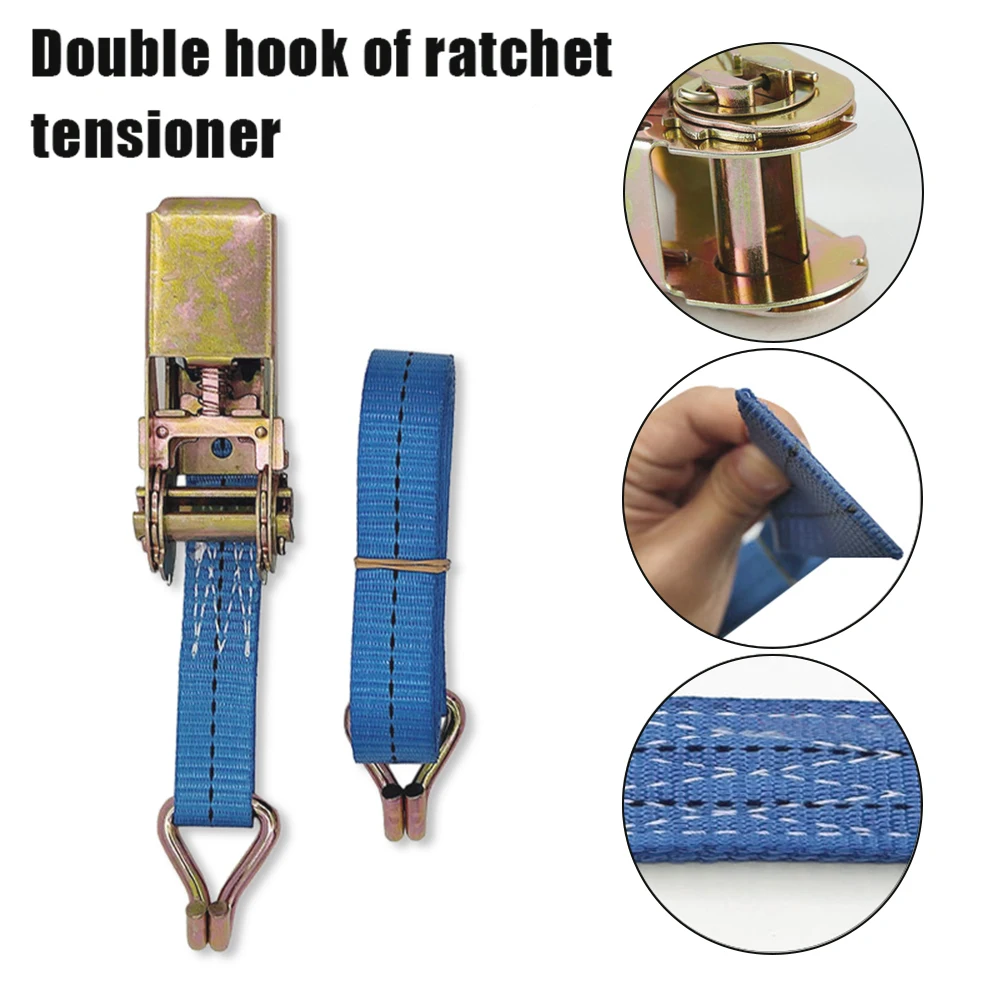 1/2pcs Car Tie Strap Cargo Lorry Lashing Polyester Ratchet Weaving Durable Wear Resistant 5M Motorcycle Universal