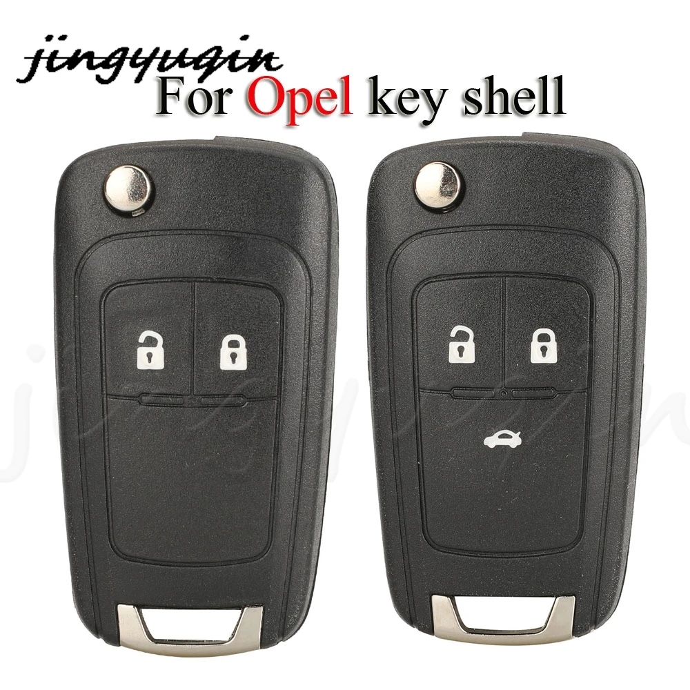 

jingyuqin 10pcs 2/3 Buttons Remote Car Key Shell Cover Case For Opel Vauxhall Corsa Astra Vectra Zafira Omega HU100 Uncut Blade