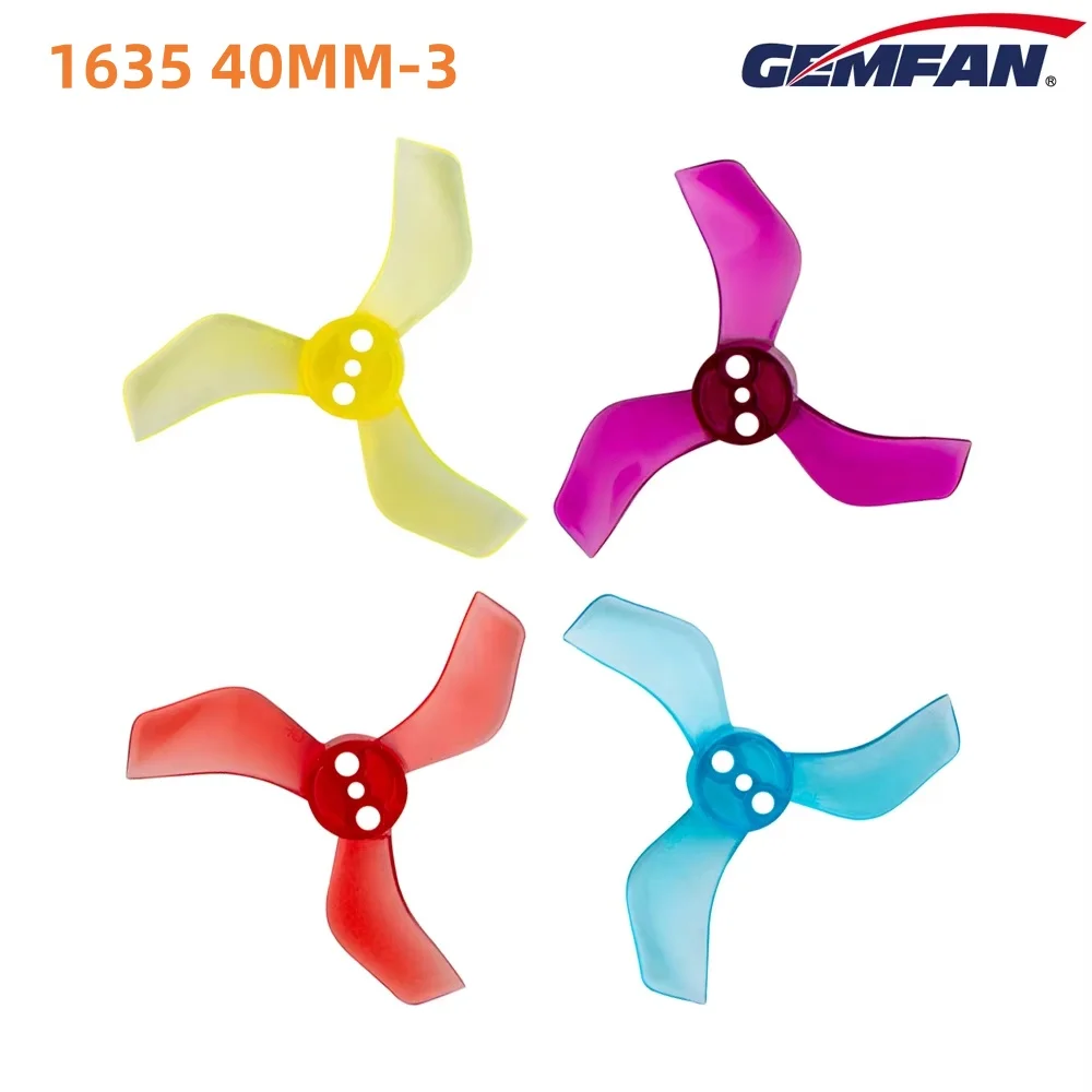 4 Paar 8 Stück Gemfan 1635 40mm 3-Blatt 1,6x3,5x3 PC Propeller 1mm 1,5mm für RC FPV Freestyle Tinywhoop Drohnen DIY Teile