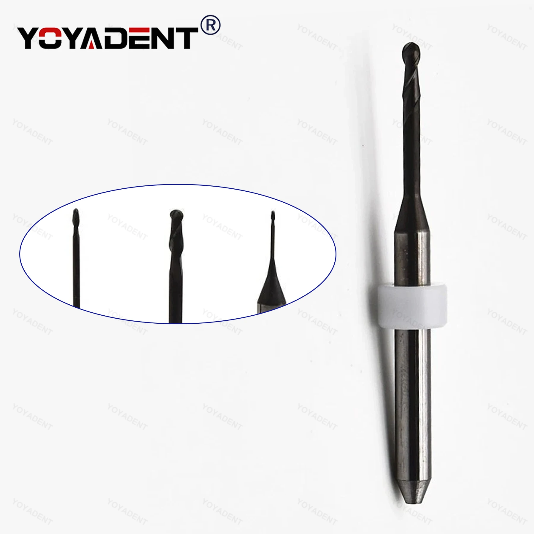 Immagine 5: Fresa Dentale per Zirconia Aidite AMD-500 con Rivestimento Diamantato, Gambo D4 per Taglio di Dischi in Zirconia e PMMA, Accessori Dentali