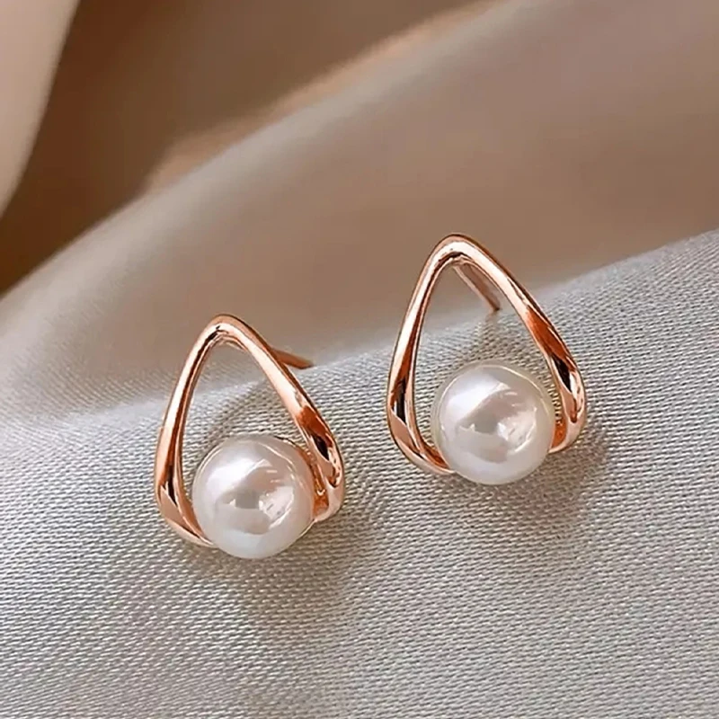 Huretailers-Boucles d'oreilles délicates en argent regardé 925 pour femmes, accessoires d'oreille nobles, breloques délicates, bijoux de fête de fiançailles, mode