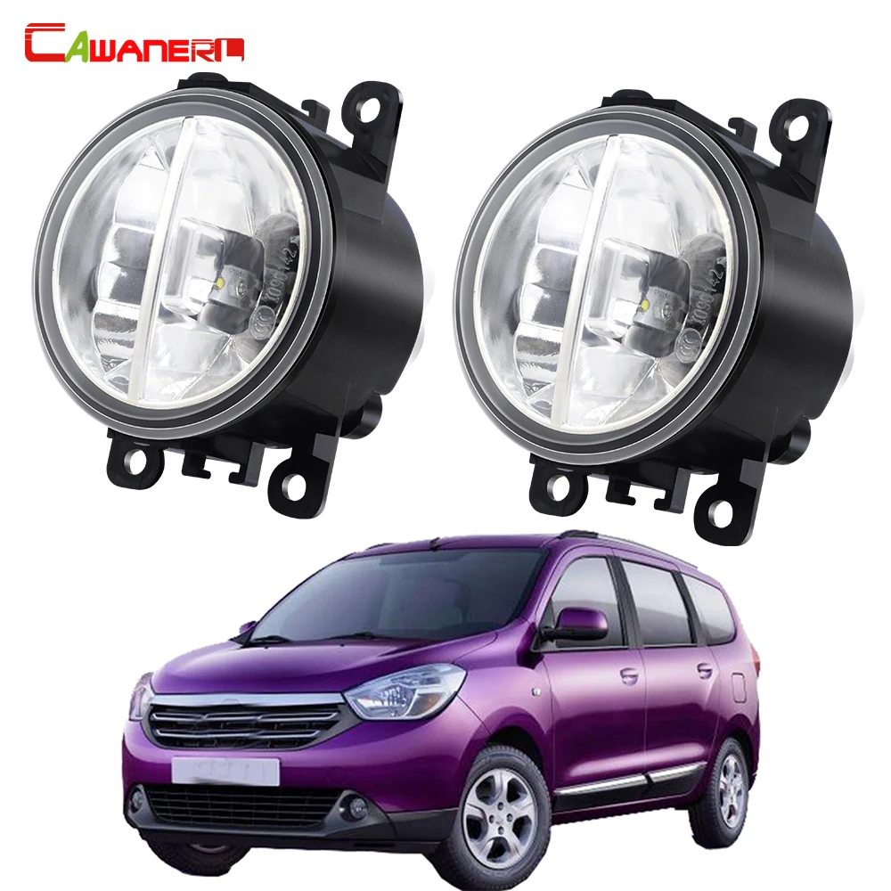 2 Pcs 30W 6000LM Car Front Bumper Fog Light Assembly For Renault Lodgy 2012-2022 H11 LED Fog Daytime Running Lamp DRL