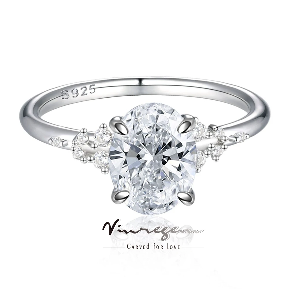 

Vinregem 7*9 мм 2CT овальной огранки, созданный в лаборатории сапфир, драгоценный камень, стерлинговое серебро 925 пробы, обручальное кольцо для женщин, ювелирные изделия, подарки
