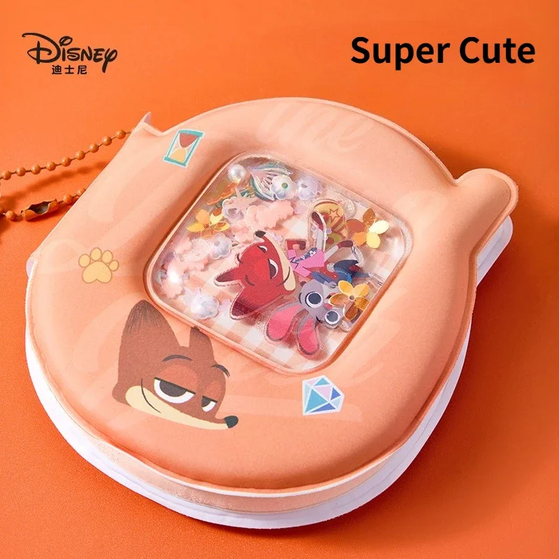 Disney Stitch & Zootopia Judy Nick Cute Cartoon Notebook, Fun Stationery Pocket Handbook, Notepad,Backpack charm，portable