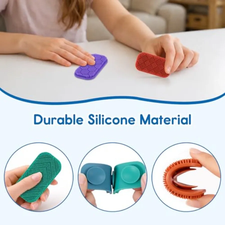Quality Assurance Silicone Fidget Strips for and Adults with ADHD, Autism and Anxiety, Texture Relief Fidget Toys with Suction - view 3