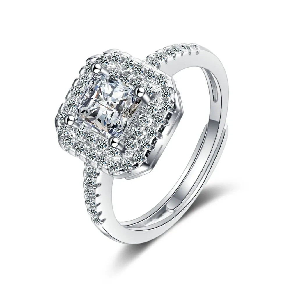 

Сверкающее кольцо VVS1 D Color Pave с муассанитом, стерлинговое серебро 925 пробы, обручальное кольцо для женщин, ювелирные изделия MSR0020