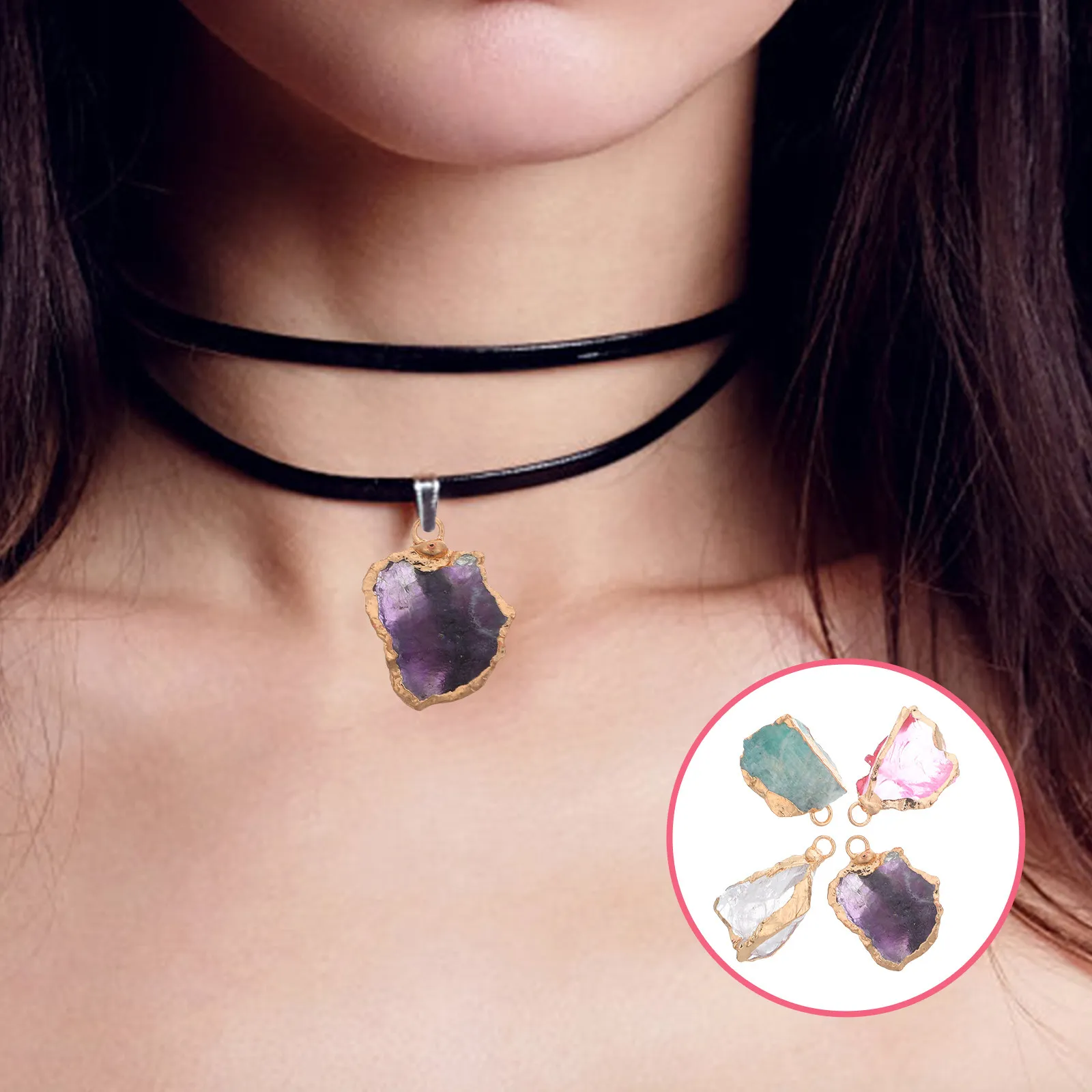 

4Pcs Irregular Natural Agate Crystal Pendants Smooth Polished Gemstone Charms for Jewelry Making Necklace Earring Crafting