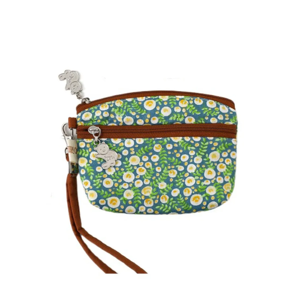 

Multifuctional Elderly Floral Coin Purse Korean Style Cotton Mini Canvas Storage Bag Retro Card Holder Small Makeup Lipstick Bag