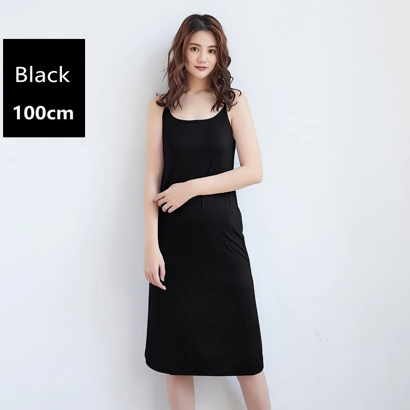 Modal Slip Dress 40s Count Loose Fit Short Midi Long Length camisole dresses solid color Spaghetti Strap Style