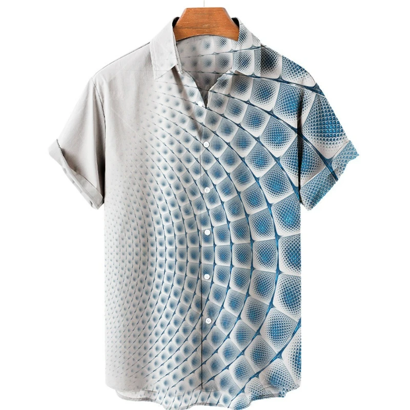 Summer New Large Size Men's Casual Fashion 3D Digital Printing Short Sleeve Shirt Masculinity Fresh Comfortable of High Quality