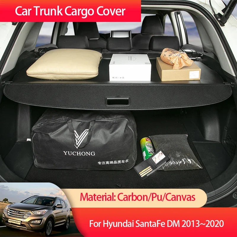 For Hyundai SantaFe DM NC Sport Maxcruz XL Inokom MK3 2013~2020 Before facelift Trunk Cargo Cover Luggage Storage Rear Boot Tray