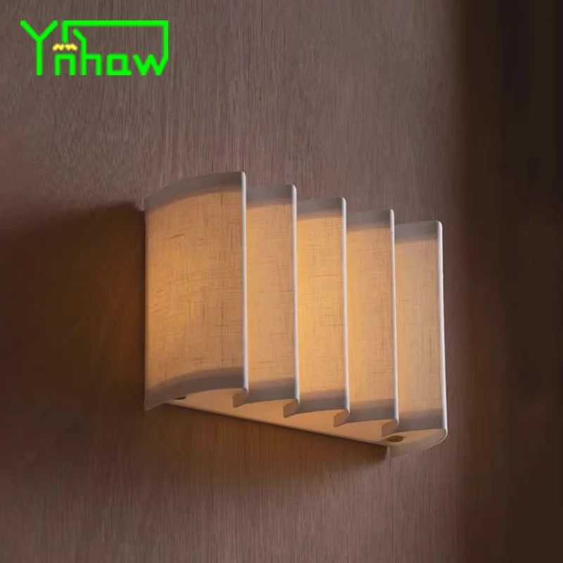 

Ваби-Саби Настенный Светильник Ретро Ткань Окружающий Свет Дизайнер Гостиная Спальня Прикроватная Прихожая Волнистый Свет