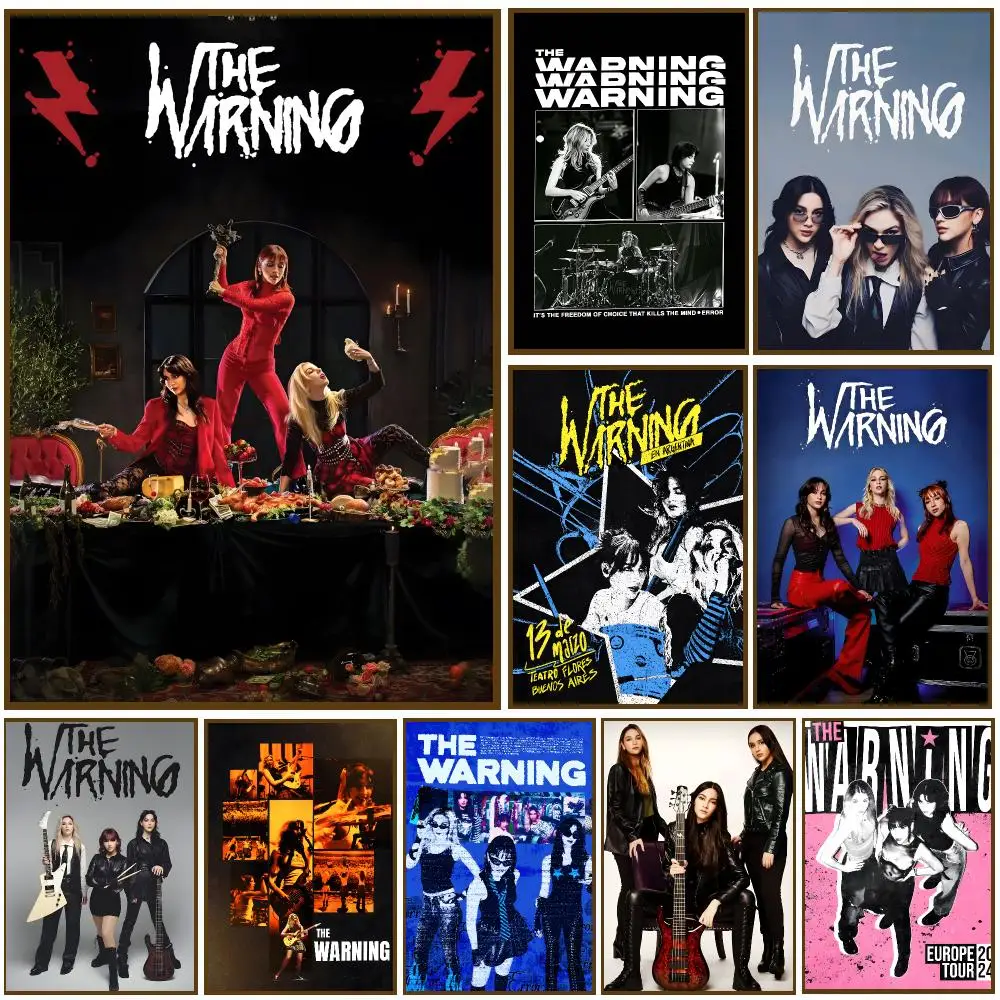 The Warning Band Hard Rock Poster Self-adhesive Decal Living Room Bedroom Party Bar Decor Moisture-proof Fade-resistant HD