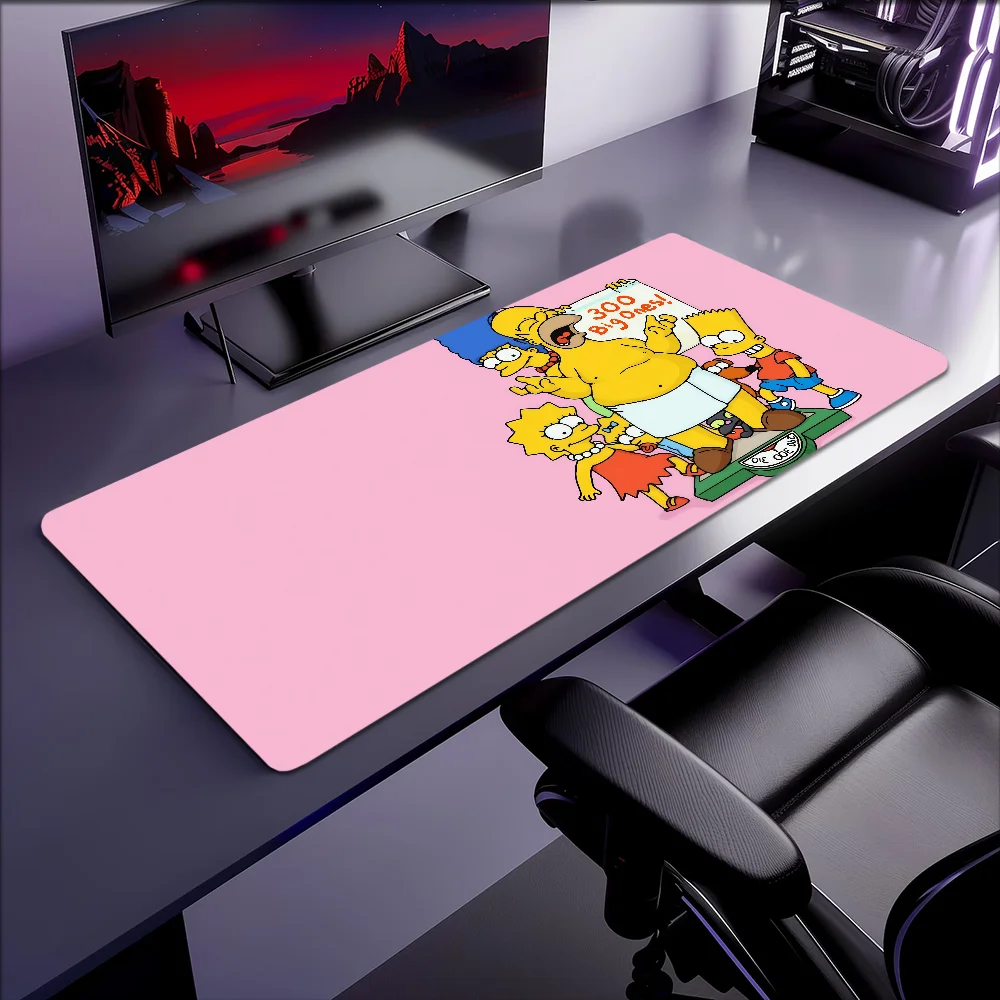 Lustiges Mauspad, das Gummi-Desktop-XXL-Schreibtischmatten, rutschfest, Cartoon-S-Simpsons, Gaming, verdickt, großes Mauspad für Büro