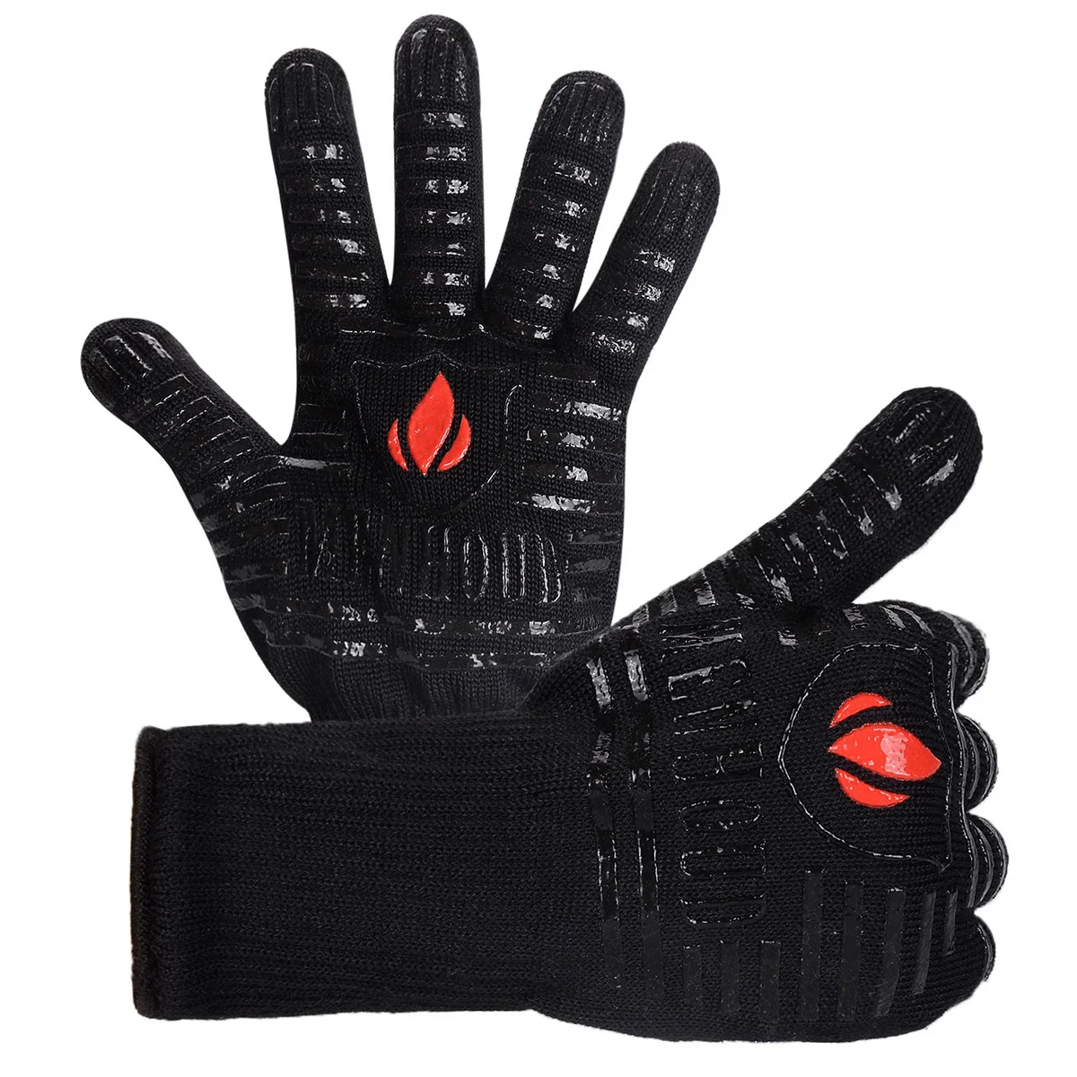 

High Temperature BBQ Gloves Baking Grill Mitten Oven Insulated Silicone Tools Non Slip Heat Resistant Waterproof