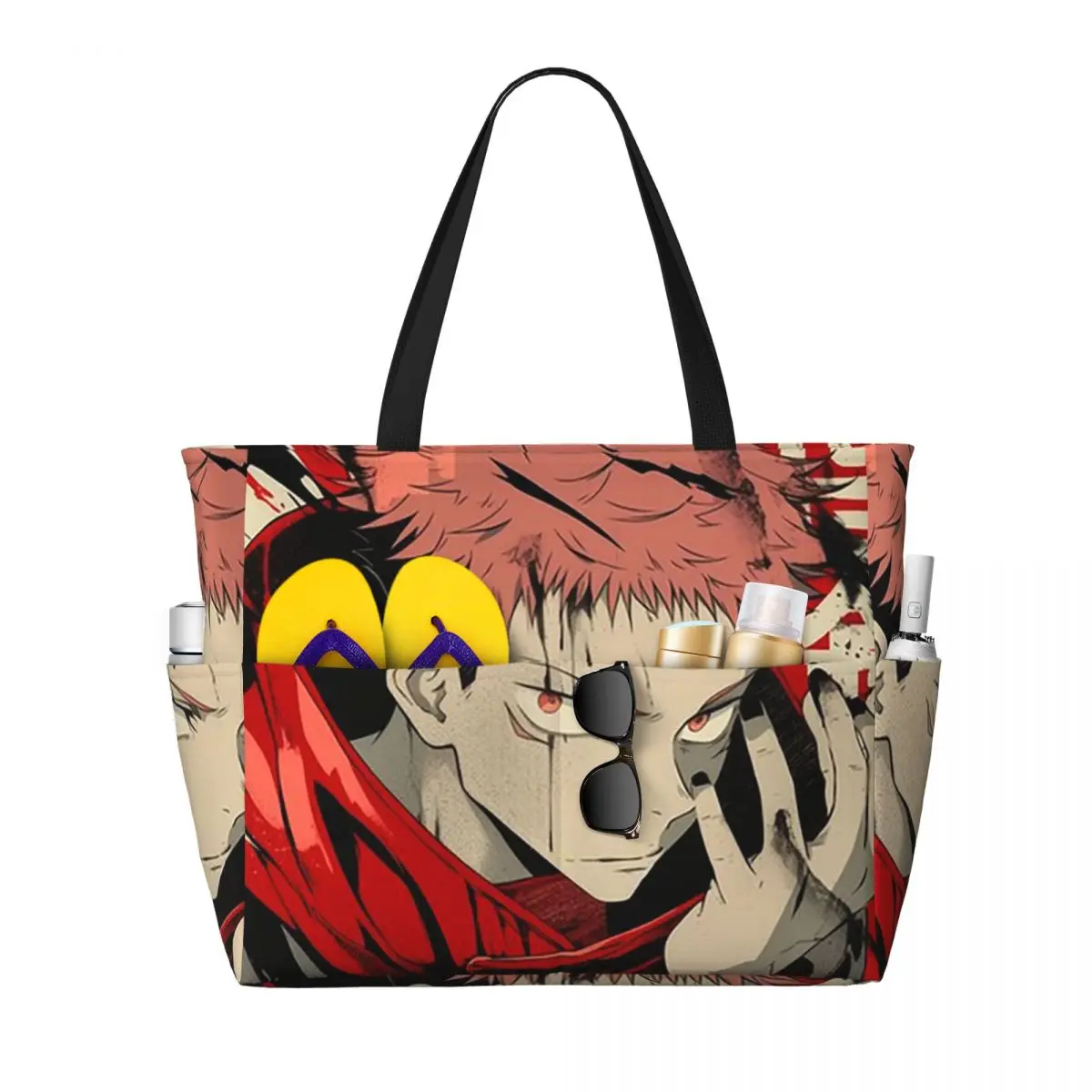 

Ryomen Sukuna JJK Anime Jujutsu Kaisen Beach Tote Bag Sport Gym Yoga Duffle Large Tote Bag Women Travel Bag Fitness bag