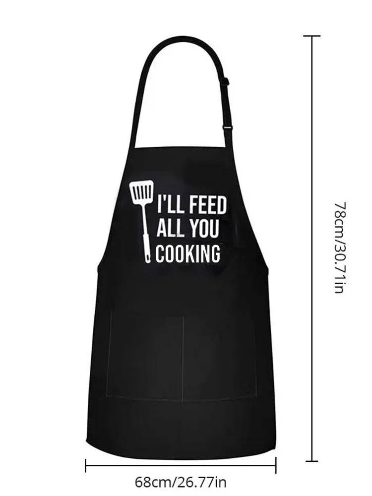 Fashion Print House Kitchen Restaurant Cooking Chef\'s BBQ Man Woman Adjustable Neck Hanger Cleaning Father\'s Day Dad Gift Apron