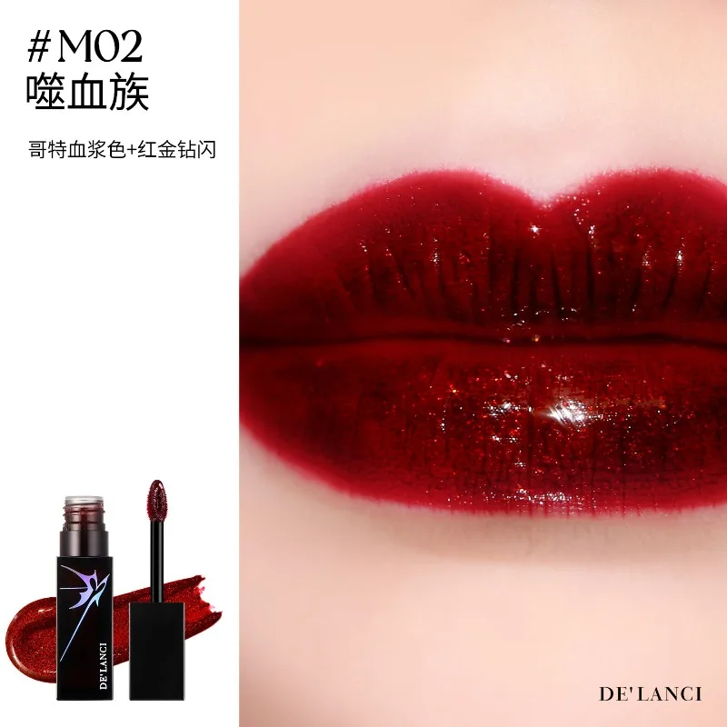 Glitzer-Lippenmud & Glänzender Lipgloss Cremiger Samt-Flüssiglippenstift, Hochglanz-Schimmer Langanhaltender Schimmer-Lippen-Make-up 9g