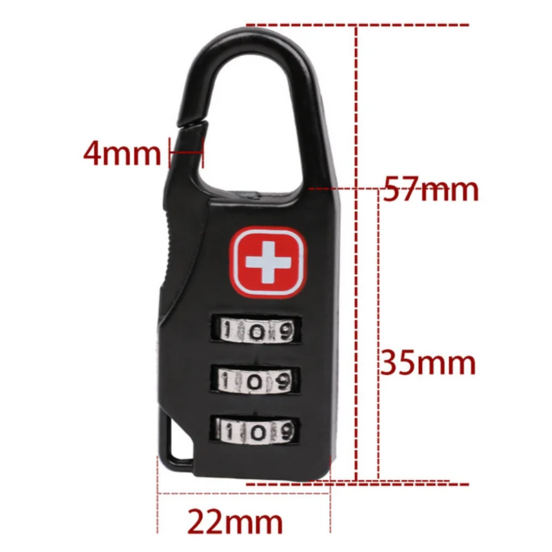 1-5PCS Combination Padlock Alloy Code Number Lock Security Customs Lock for Luggage Zipper Backpack Handbag Waterproof