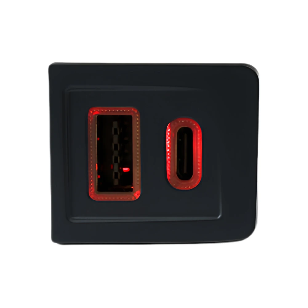 المزدوج USB شاحن سيارة المقبس نوع C PD + QC3.0 USB C شاحن سيارة شحن سريع السيارات محول الهاتف لشركة فولكس فاجن Multivan T5 2003-2015