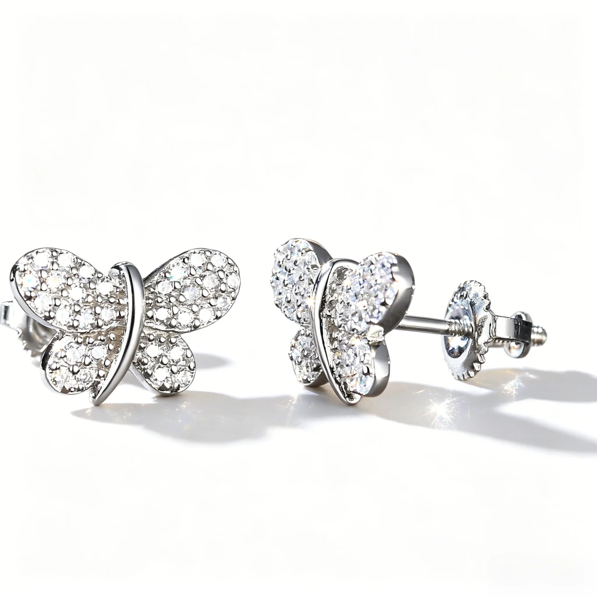 

925 Sterling Silver Stud Earrings Butterfly Earrings Moissanite Earring with Gra Certificate Fashion Jewelry New 2024