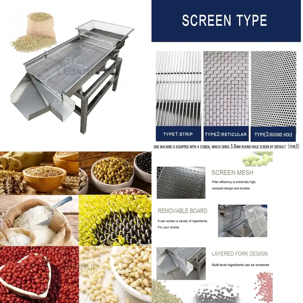 12.5 Hot sell 220vFood Sieve Machine Single Sieve 80*30Cm Vibrating Electric Screen Packing Machine Large Granular Material