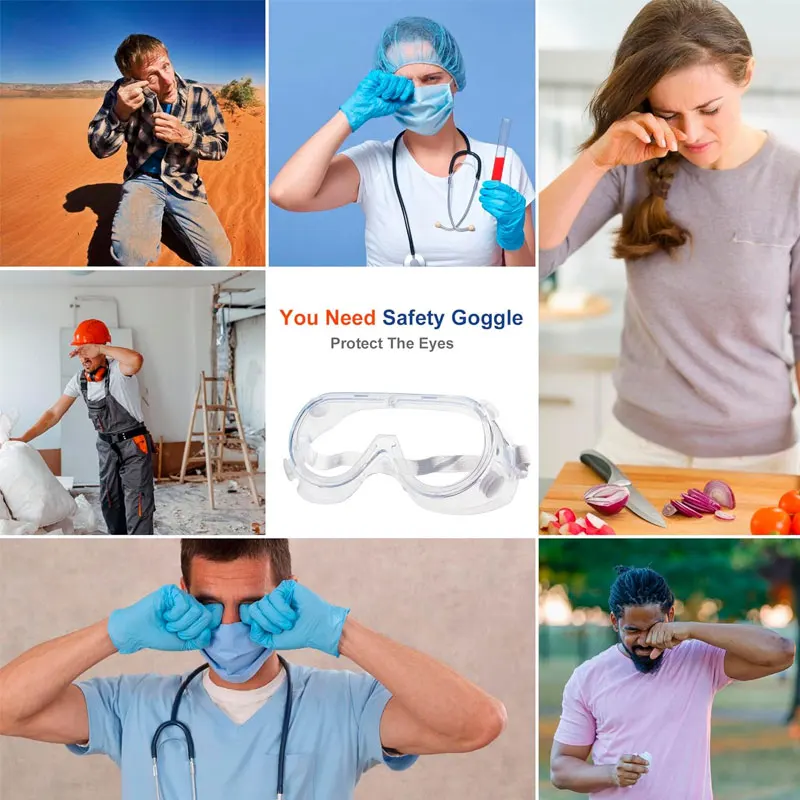 1pcs Anti Dust Glasses Protection Accessories Men Women Eye Protect Safety Goggles Off-road Cycling Safety Dustproof Eyeglass