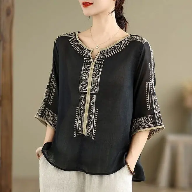 Black [high quality cotton and linen]