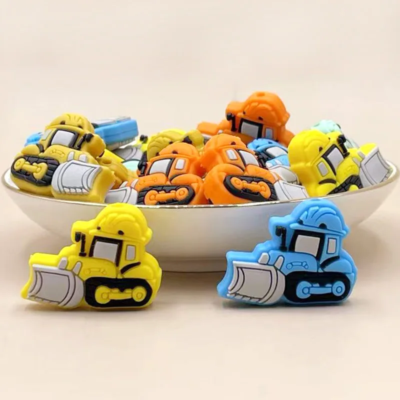 20pc Cartoon Silicone Beads BPA Free Food Grade Silicone Pacifier Chain Clips Beads Newborn Baby Toys DIY Jewelry Accessories