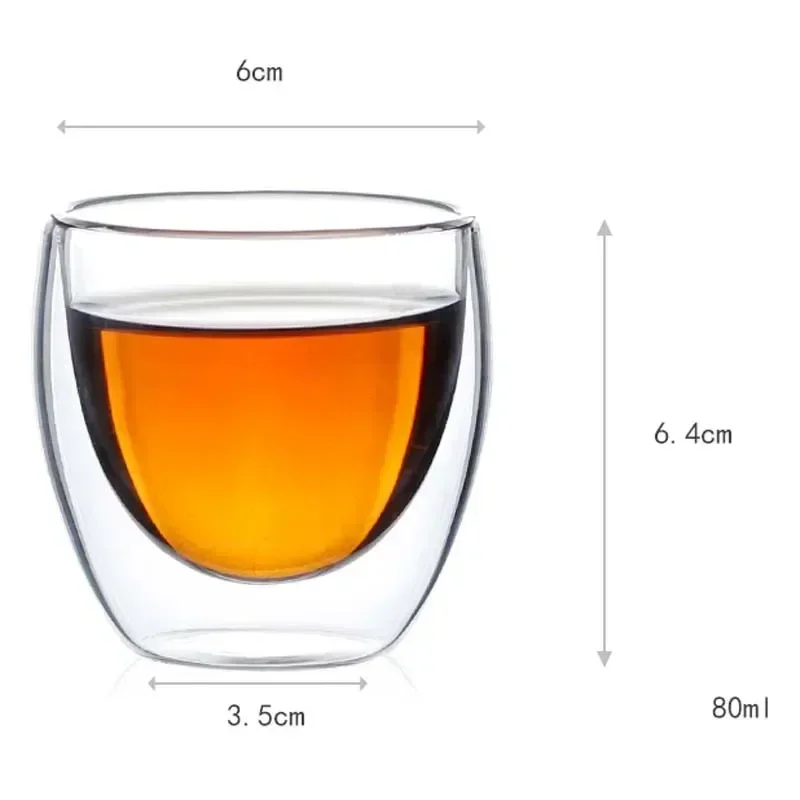 80ML/150ML 2-18PCS Doppel Wand Glas Kung Fu Tee Tasse Transparent Kaffee Milch Wasser Becher hohe Borosilikatglas Drink Tee-Set