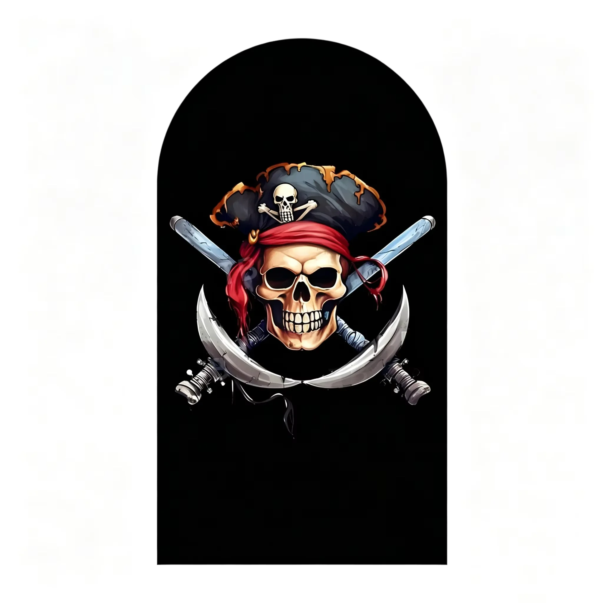 Pirate Theme Arch Background Treasure Map Skull Child Boy Birthday Party Retro Style Decoration Photo Booth Photography Props
