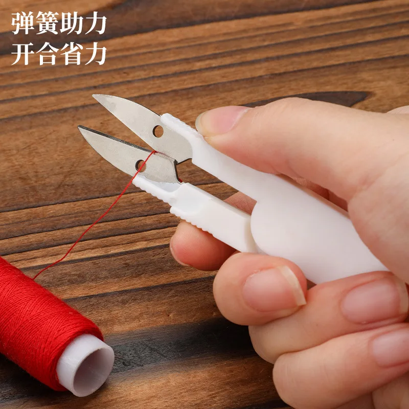 Transparent Thread Snip Scissors with Cover, U-Shape Embroidery Sewing Snips for Craft