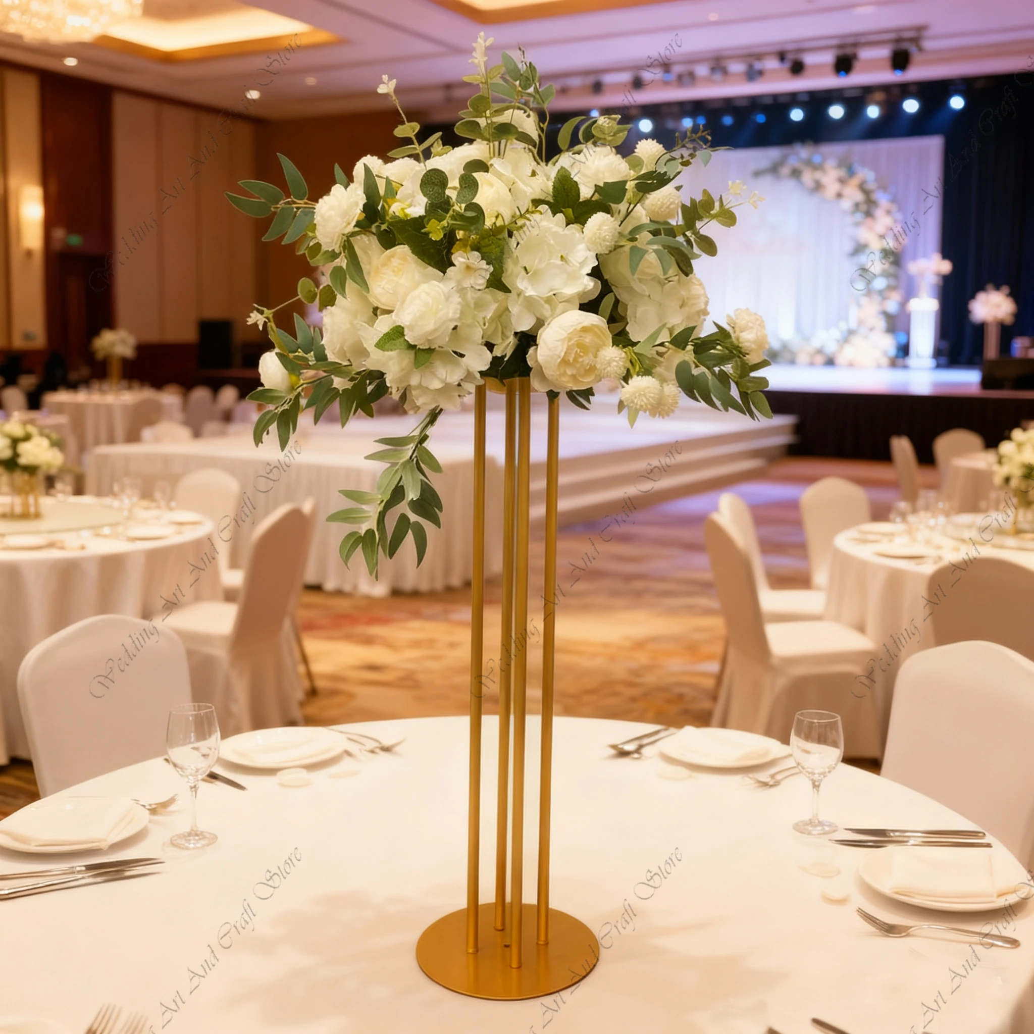 

10pcs f30 80-120cm Wedding Arch Stage Decoration Tall Gold Pillar Stand Gold Flower Holder Metal Walkway Stand for Wedding hh290
