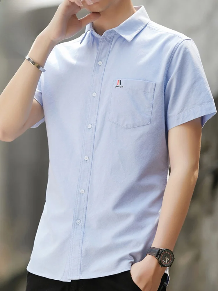 

Pure Cotton ort Sve Casual irt Men's Summer New Sle Button down irt Trendy Loose Fit Youthful ular