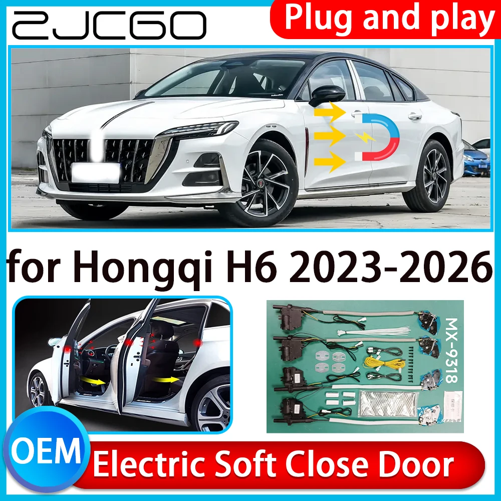 

ZJCGO for Hongqi H6 2023 2024 2025 2026 Auto Pull Car Soft Close Kit Door Power Latch Electric Door Catch Soft Closing Assist