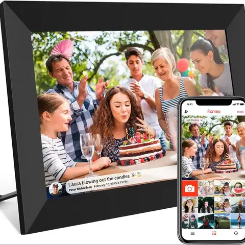 Cadre Photo numérique WiFi intelligent FRAMEO 32 go, 10.1 pouces, écran tactile LCD 1280x800 IPS, meilleur cadeau de noël pour les amis et la famille