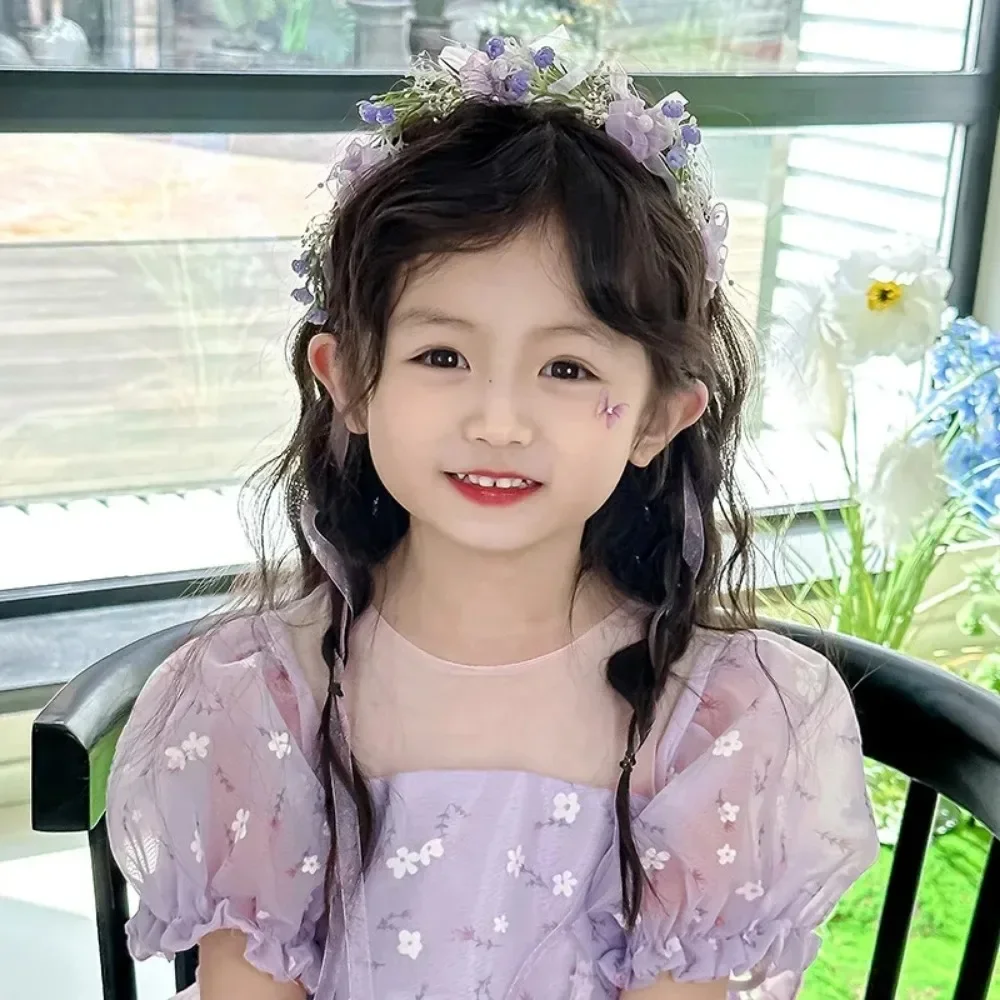 Kinder Kopfbedeckung Eleganter Blumenkranz Fee Krone Stirnband Prinzessin Kinder Geburtstag Leistung Runway Mädchen Haarschmuck