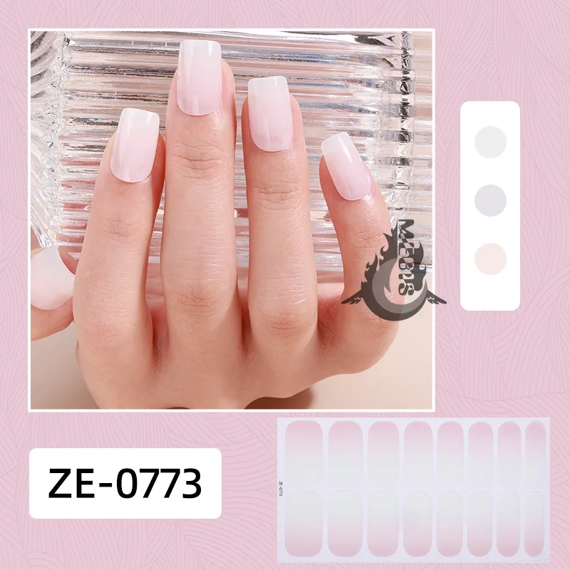 MEBIS 16 puntas pegatinas para decoración de uñas púrpura diseño Simple adhesivo deslizante decoración de uñas calcomanías suministros pegatinas para uñas