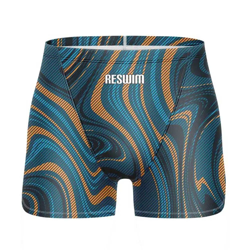 Summer Men's Printed Swimming Shorts Jammer Swimwear Surfing Beach Tights Trunks Boys Sports Pants New Quick Dry Diving Swimsuit image 3