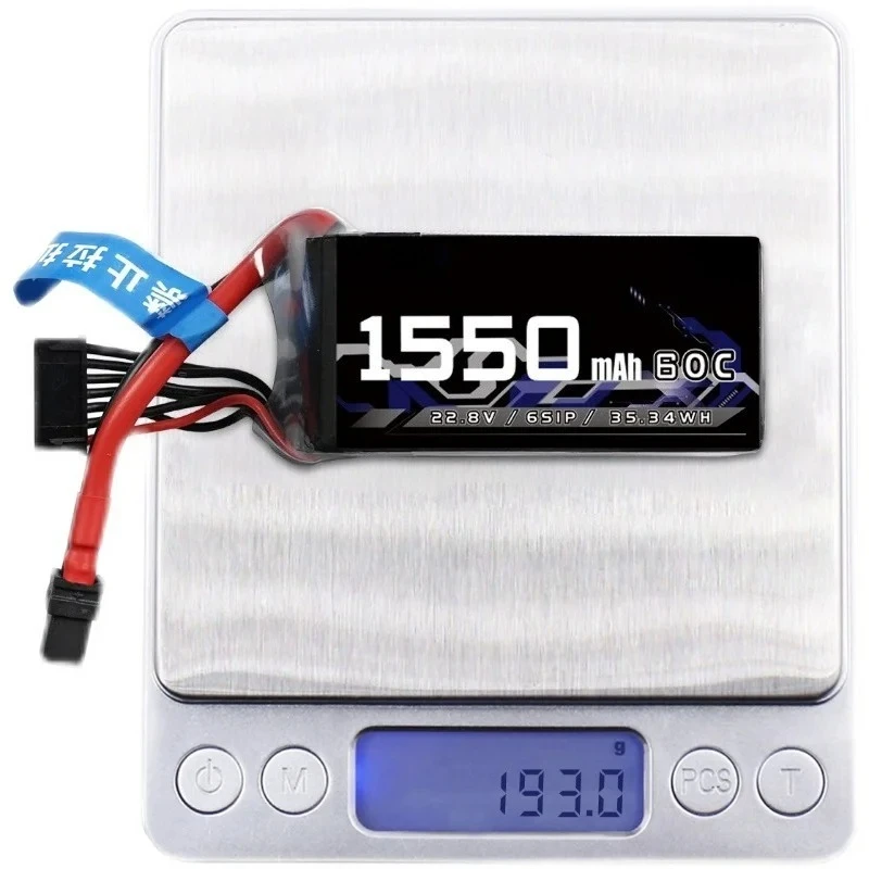 แบตเตอรี่ GEPRC 6S 22.8V 1550mAh 60C รุ่นอัพเกรด สำหรับโดรนซีรีส์ 3-5 นิ้ว สำหรับโดรน RC FPV ควอดคอปเตอร์ ฟรีสไตล์ อุปกรณ์เสริมอะไหล่โดรน