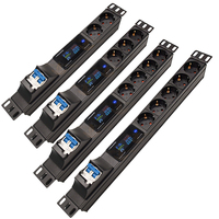 Network Cabinet Rack Smart Power Strip Power Distribution Unit 2-8 EU Socket with Digital voltage measuring instrument