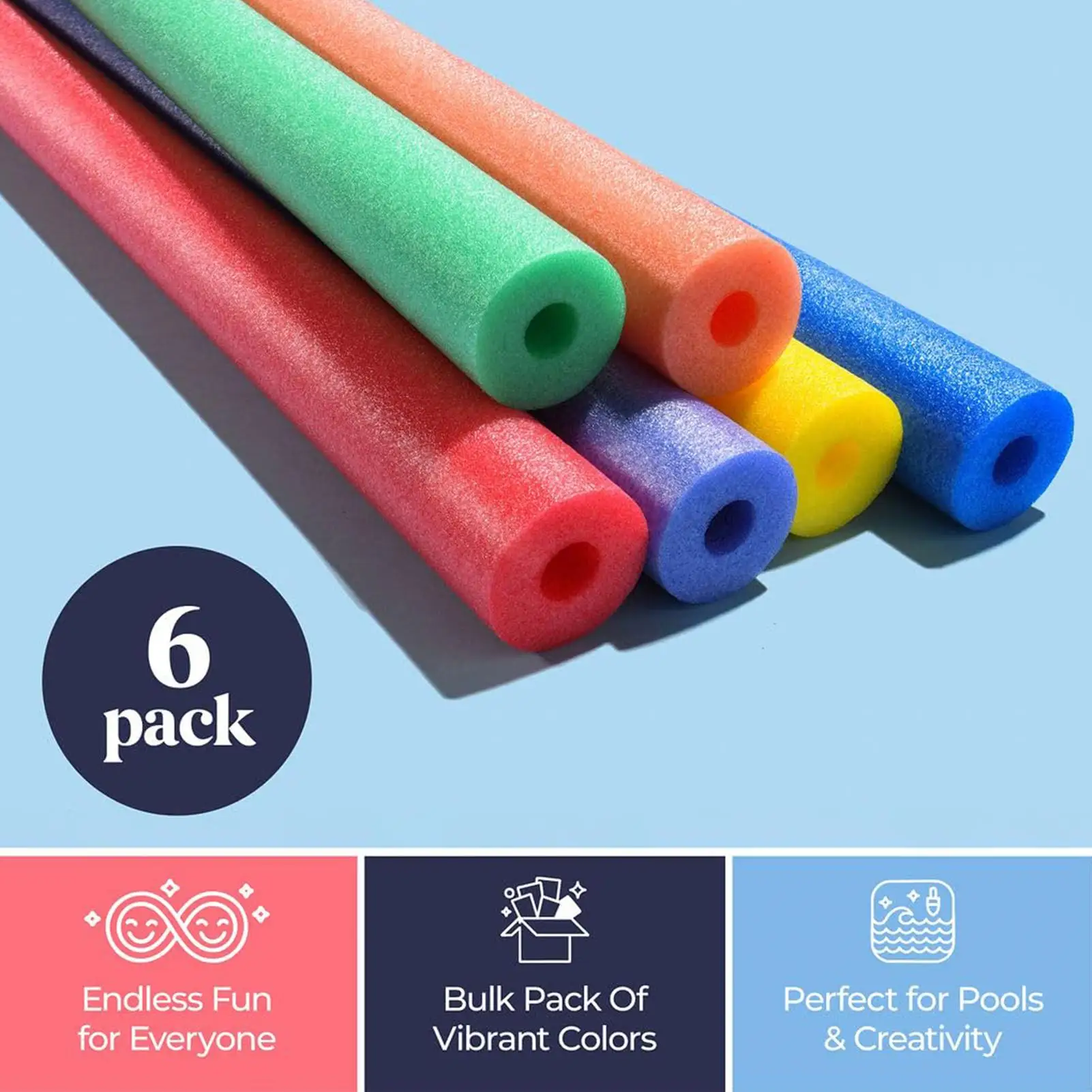 Noodles Pool Foam Water Noodles for Pool Long Hollow Soft Buoyancy Stick for Beach River Relaxation Water Game Backyard