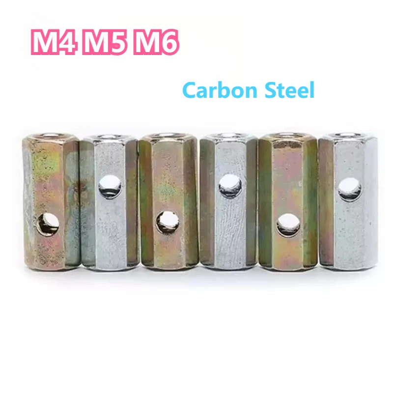 M4 M5 M6 Hexagonal Nut White Zinc/Color Zinc Carbon Steel Fiber Optic Cable Fixing Post Terminal Post Transverse Hole Nuts