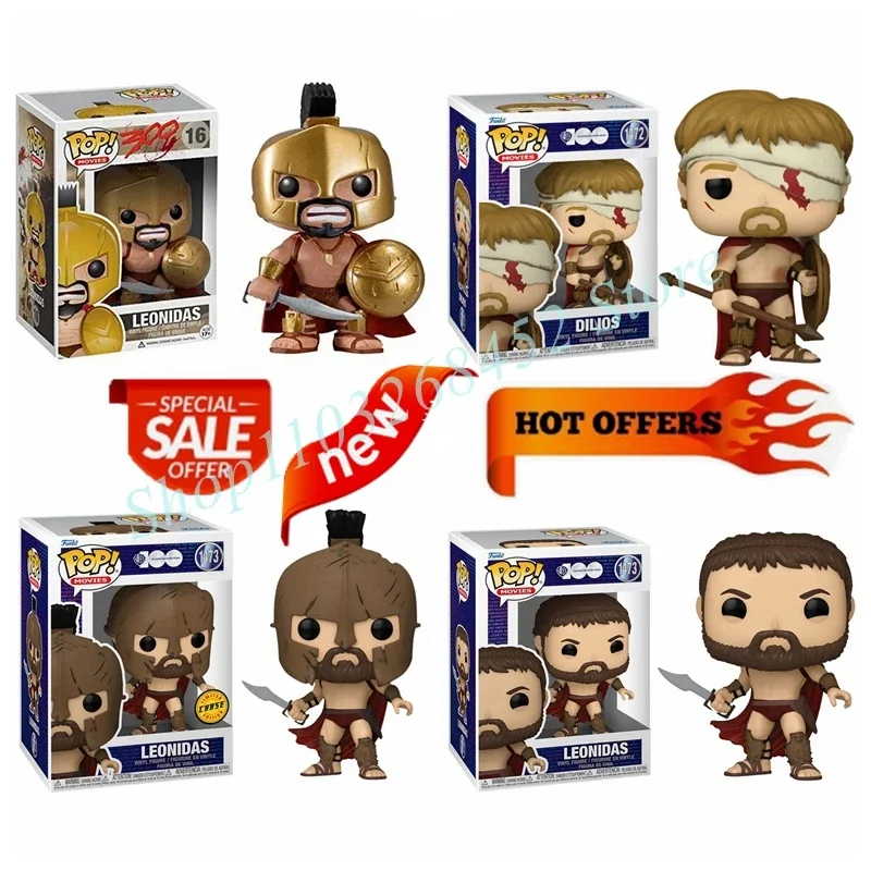 New Funko POP Leonidas #16 movie 300 WB 100 Dilios #1472 LEONIDAS #1473 limited Action Figures Gifts Collectible Model Toys