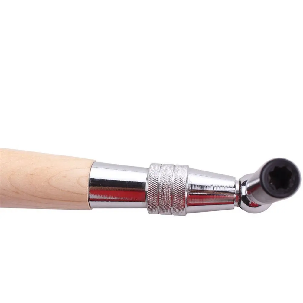 Professional Piano Tuning Wrench Octagon Core L Shape Stainless Steel Solid Wood Handle for Beginners Teachers Mute Job Beige