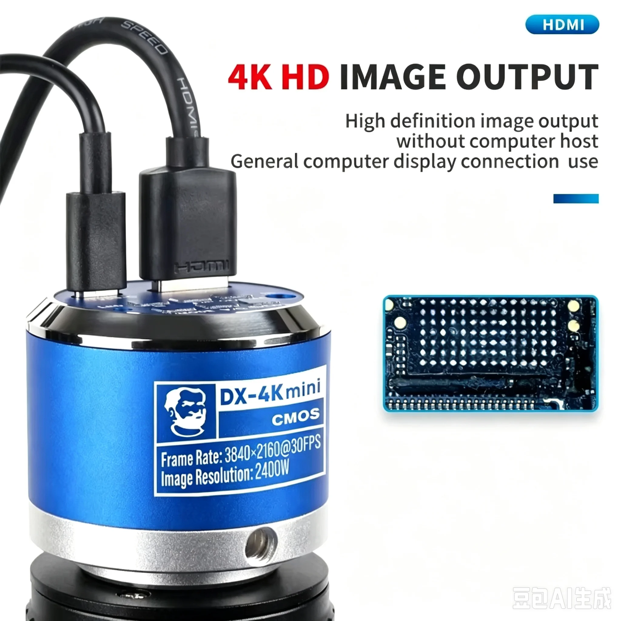MECHANIC MOS4K DX-4K Mini 24MP Microscope Video Camera HDMI 3840x2160 HD Pixel 1/2