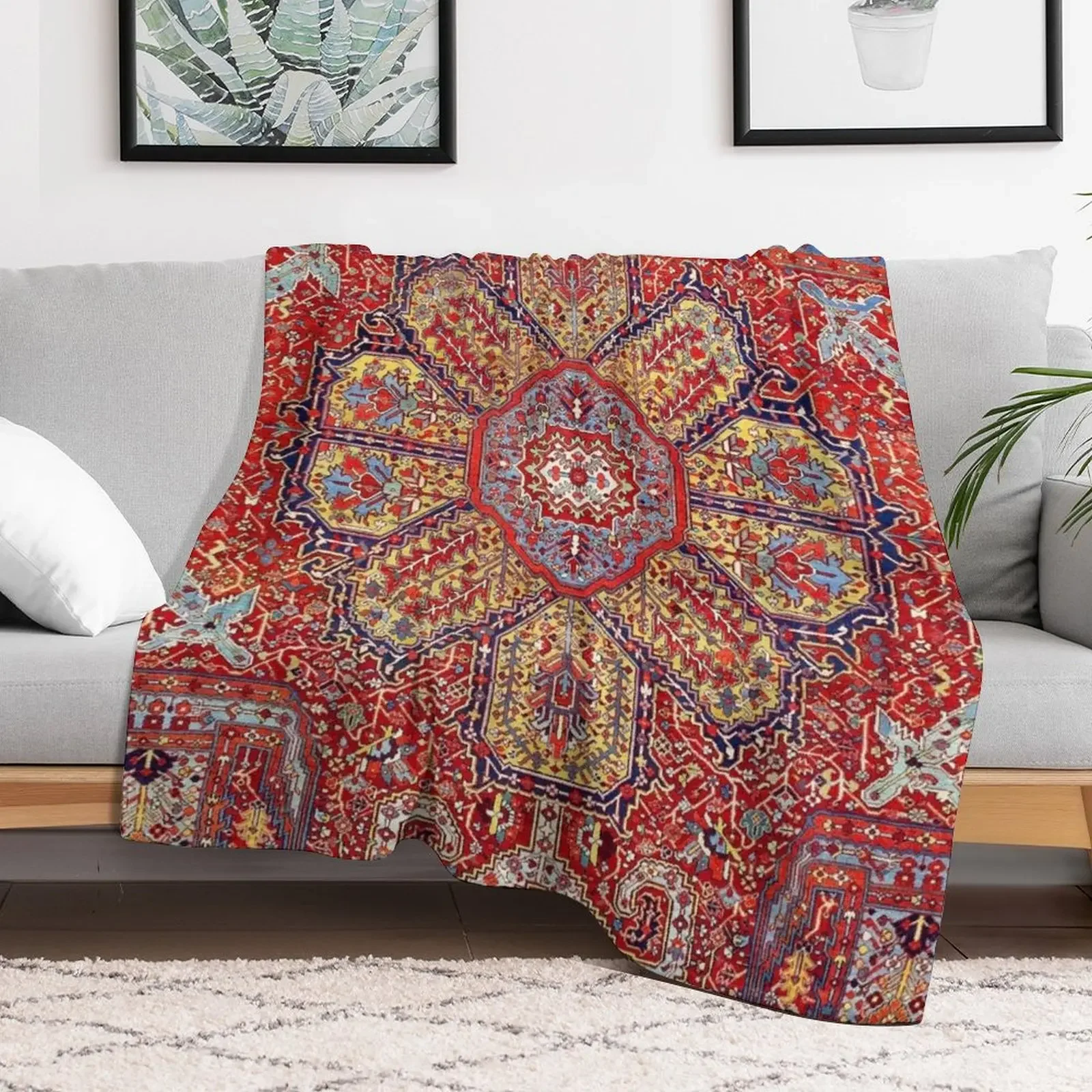 Heriz Azerbaijan Northwest Persian Carpet Print Throw Blanket Sleeping Bag Bed Fashionable Beautifuls Sofa Blankets