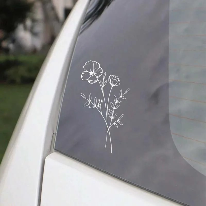 Niedlicher kleiner Blumen-Autoaufkleber, schlichtes Design, langlebiges Material, Autoaufkleber, Autoaufkleber