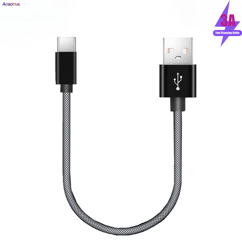 Type C Micro USB Cable 20cm 3A Short Fast Charging For iOS Samsung Xiaomi Huawei Android Phone Sync Data Cord USB Adapter Cable