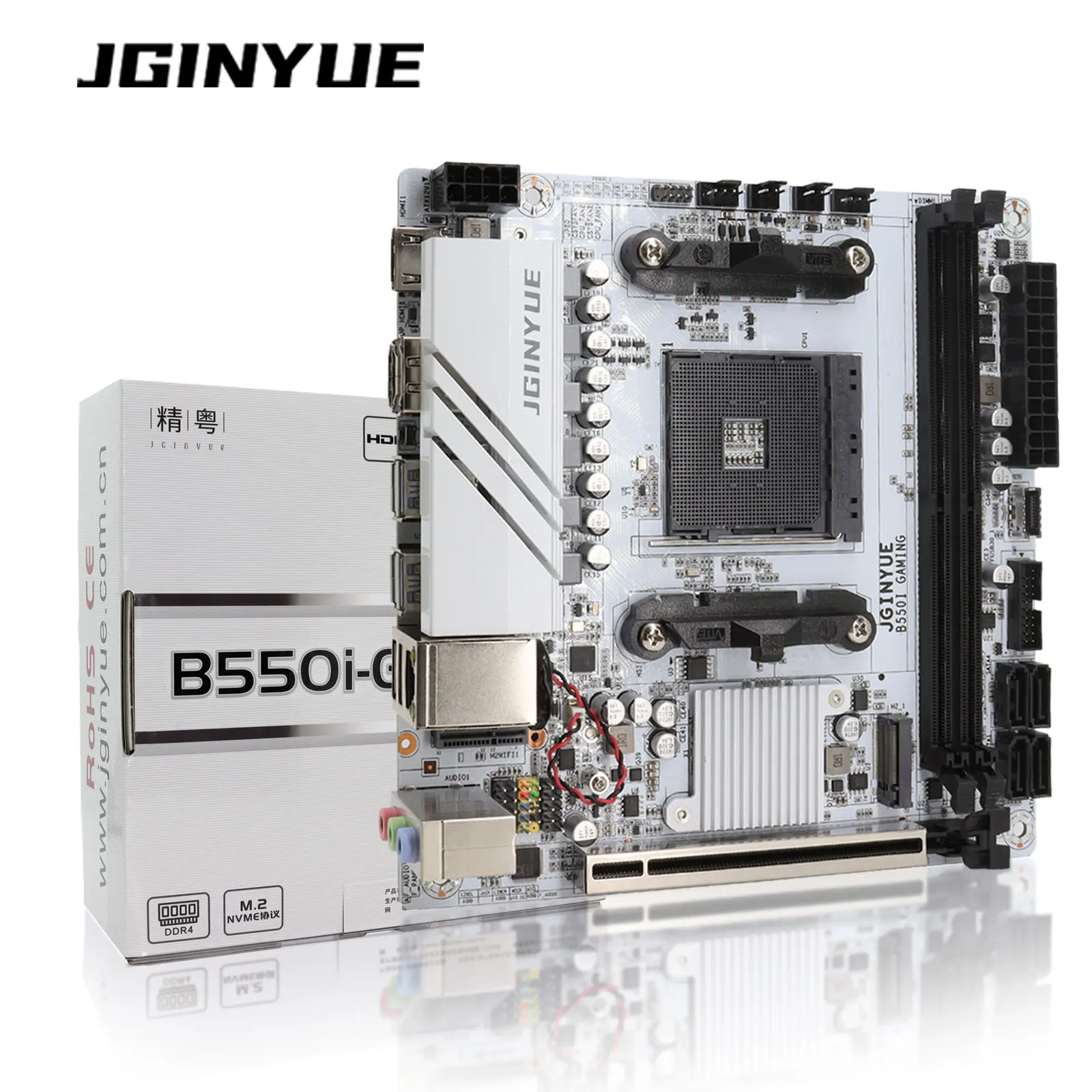 JGINYUE AMD NEW B550 AM4 Mini ITX Motherboard Supports Ryzen R5